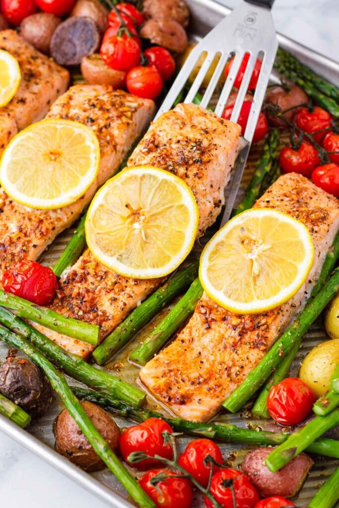 Healthy Baked Salmon With Vegetables